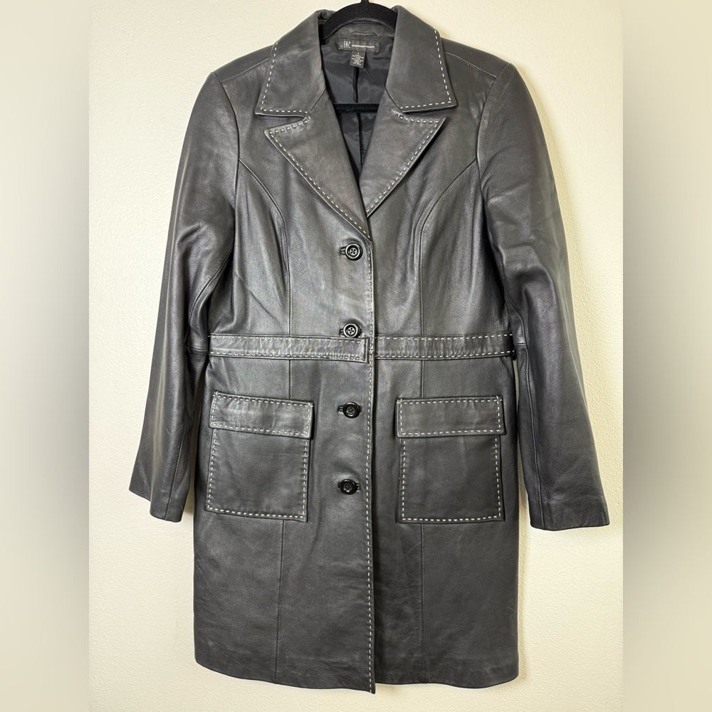 INC International Concepts Black Leather Jacket